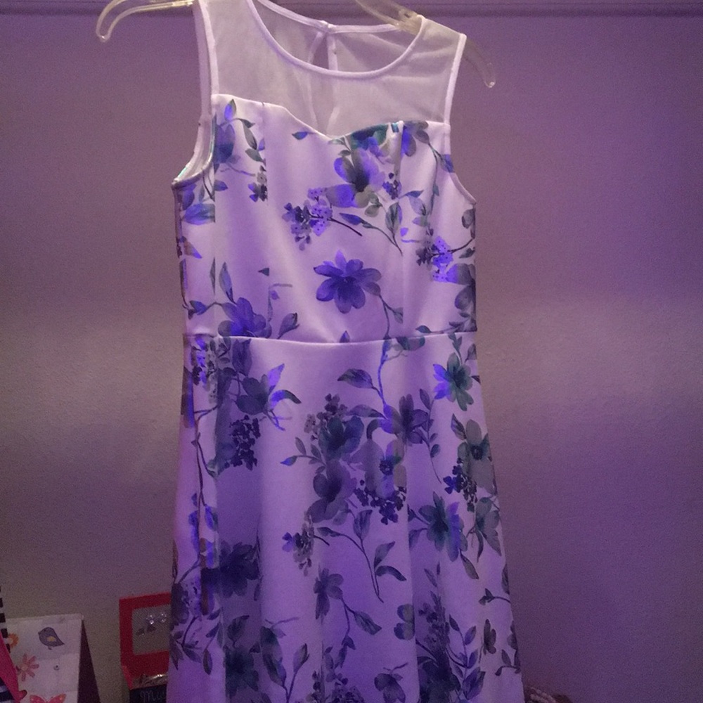 white floral party dress